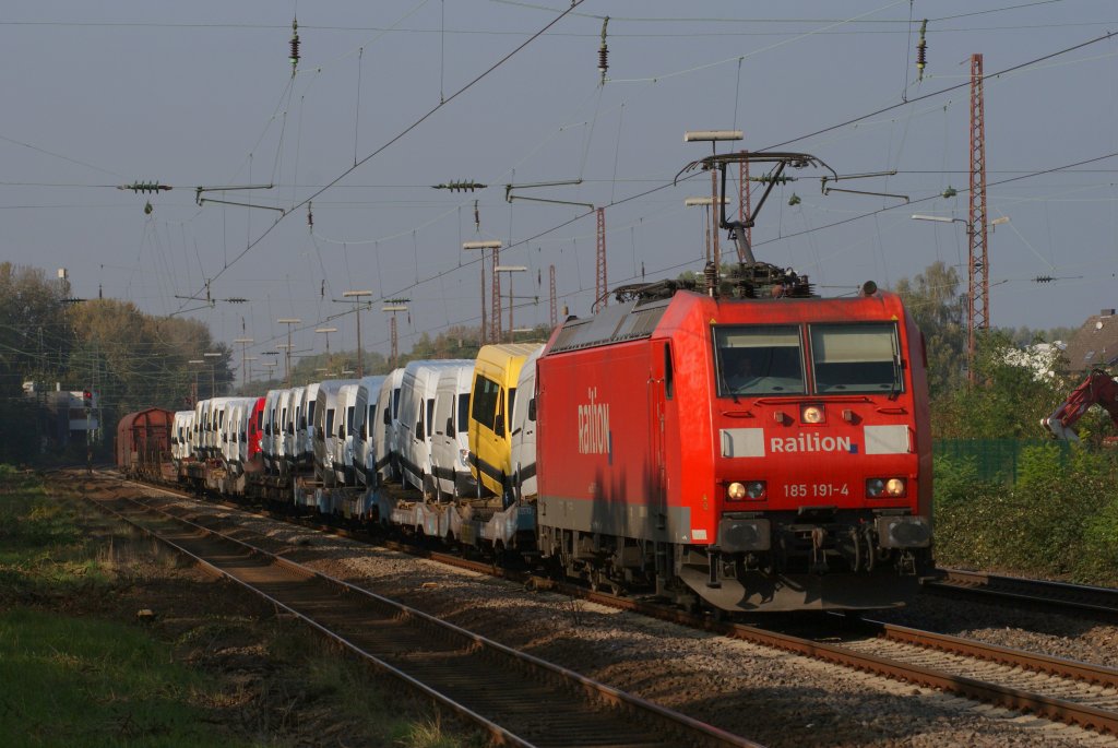 185 191-4 mit dem FZT 54719 (Dsseldorf-Derendorf - Kln Kalk Nord) am 13.10.2010 in Hilden