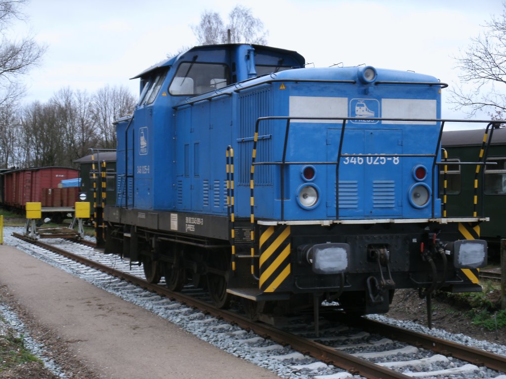 Am 22.Januar 2012 stand die PRESS 346 025 auf dem Tankgleis in Putbus.