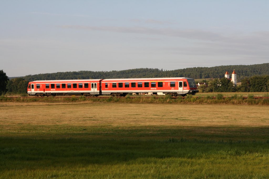 Bei Nabburg wurde 628 416-0 auf seiner Fahrt Richtung Weiden am 23.08.12 fotografisch festgehalten.