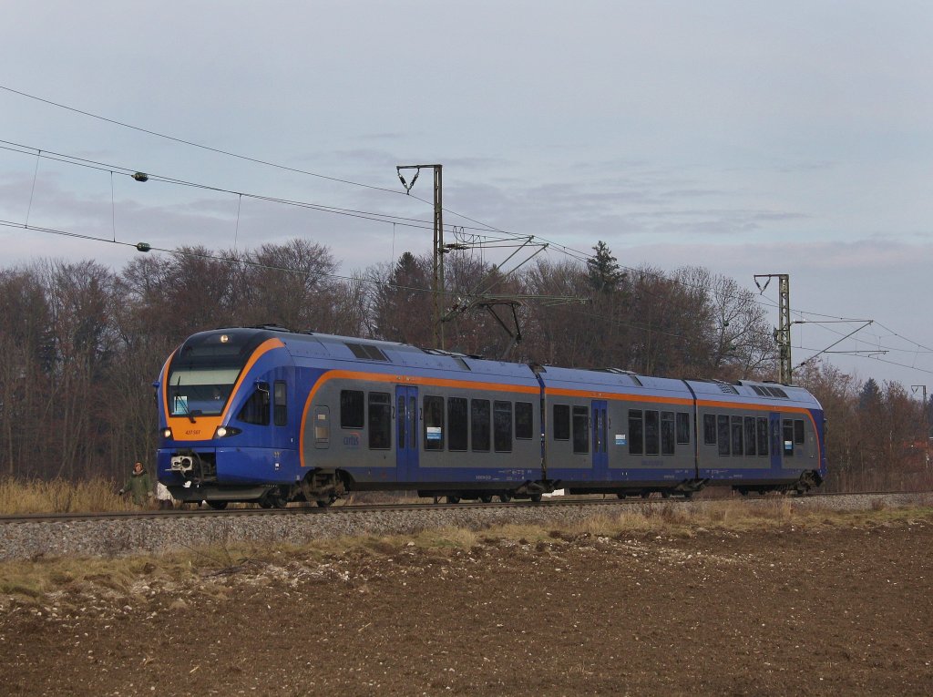 Der 427 007 am 01.01.2010 als BLB Ersatzzug unterwegs bei Ainring. 
