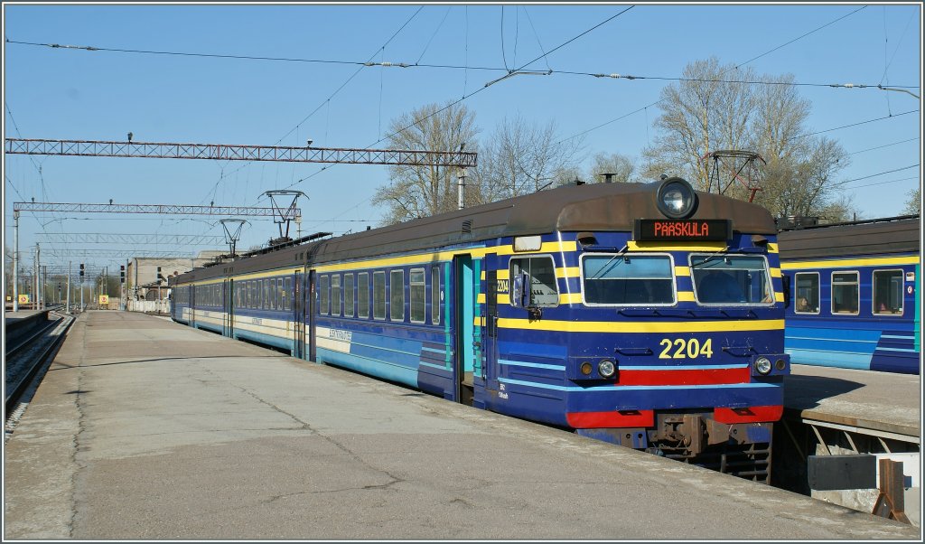 Der Eliktriraudtee Triebzug 2204 Pskla in Tallinn.
8. Mai 2012