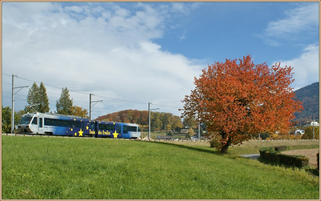 Der  Train des Etoiles / Sternenzug  beim Chteau d'Hauteville am 30. Okt. 2010.