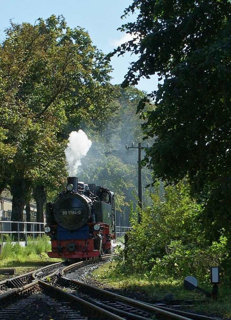 Die 99 1784-0 manveriert in Binz am 15. Sept 2010