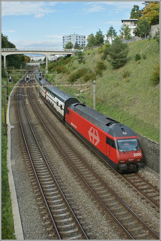 Die Re 460 116-7 erreicht mit ihrem IC Genve - St.Gallen Lausanne. 29. Sept 2010