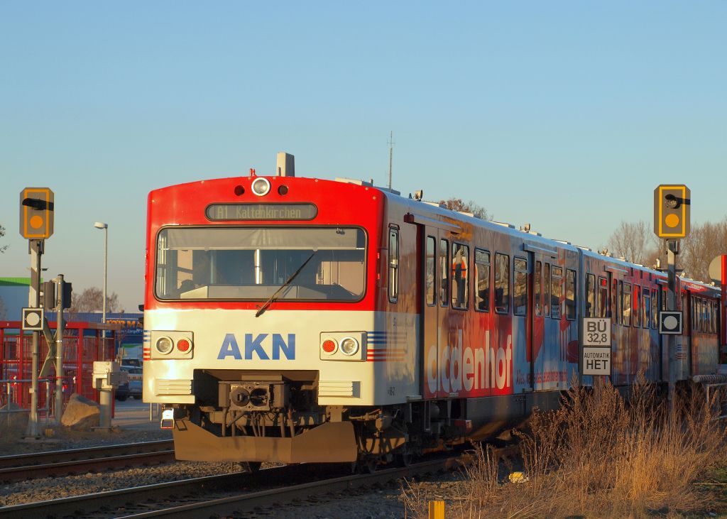 In den Bahnhof Kaltenkirchen Sd fuhren 2 AKN VTA's am 28.1.