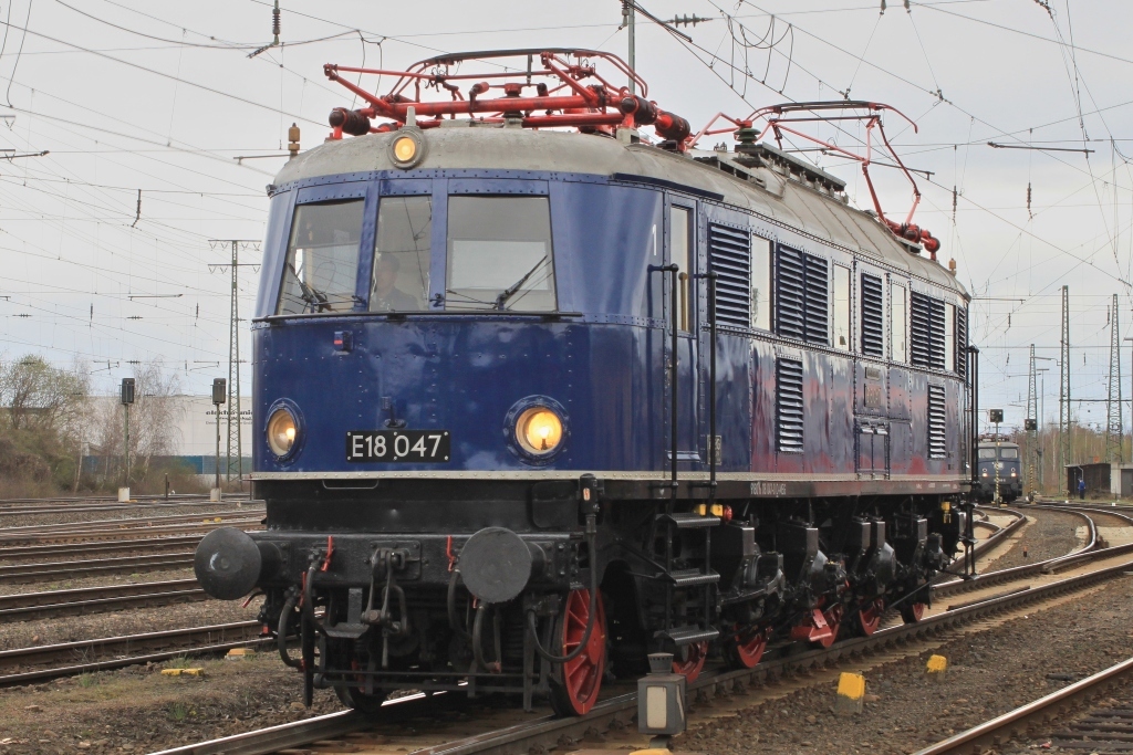 Lok Nr. 6 in der Lokparade: E18 047 (ebenfalls Gast in Koblenz Ltzel gewesen)