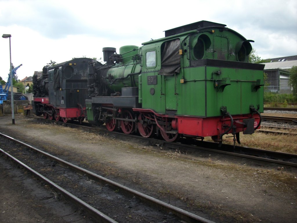 Mh 53 und Mh 52 arbeitslos am 12.Juni 2009 in Putbus.