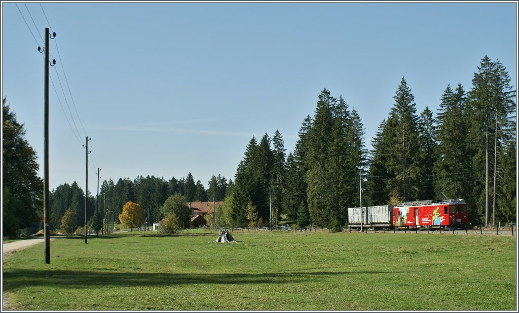 Nur einen kurzen  Mll -Zug gab es am 8. Okt 2010 bei le Creux-des-Biches zu fotografieren.