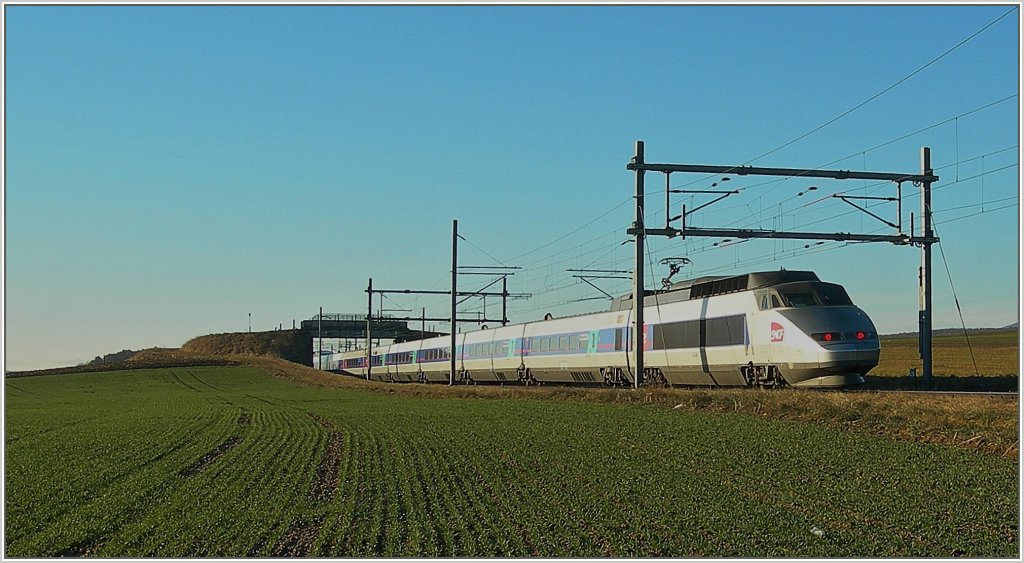 TGV Lyria Lausanne - Paris bei Arnex.
23. Jan. 2008 