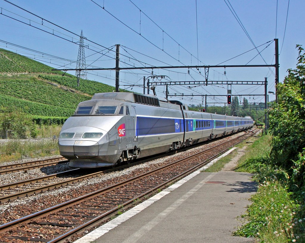 TGV Sud-Est durchfhrt am 29.07.09 La Plaine