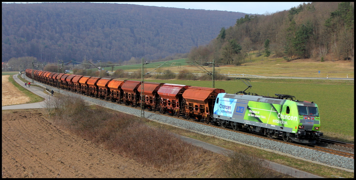 185 152 mit Güterzug am 08.03.15 bei Harrbach