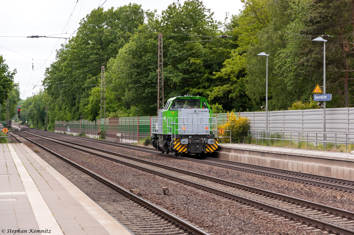 271 002-8 Vossloh kam solo durch Bienenbüttel und fuhr weiter in Richtung Lüneburg. 02.06.2015