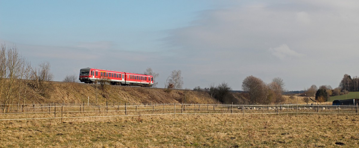 Am 20.02.14 war ein 628 bei Ottenhofen Richtung Mühldorf unterwegs.