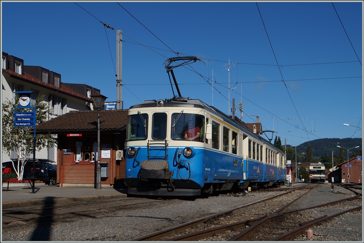 BERNE EN FETE: Der MOB ABDe 8/8  Bern  hat von Montreux kommend, Blonay erreicht und wird nun den ganzen Tage zwischen Blonay und Chamby hin und her pendeln. 
13.09.2014