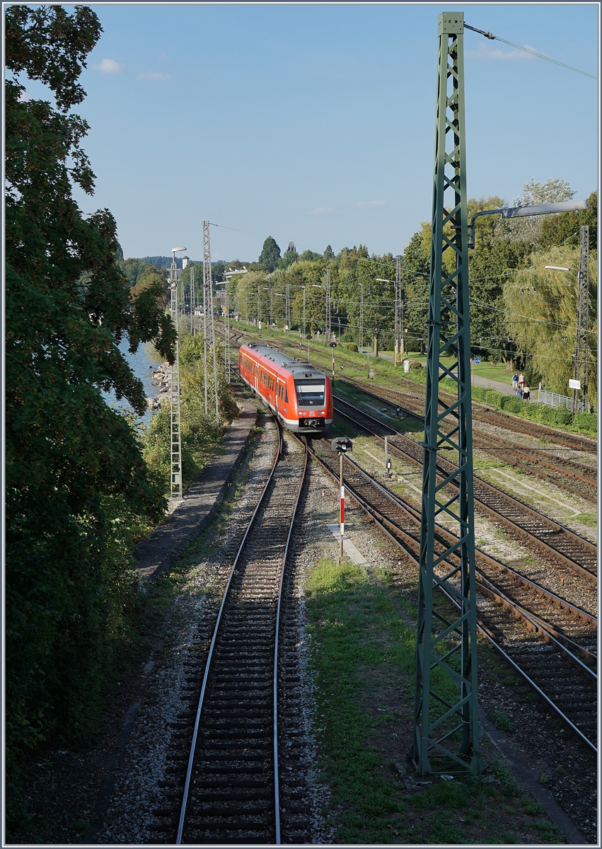 Der 612 557 trifft in Lindau ein.
9. Sept. 2016