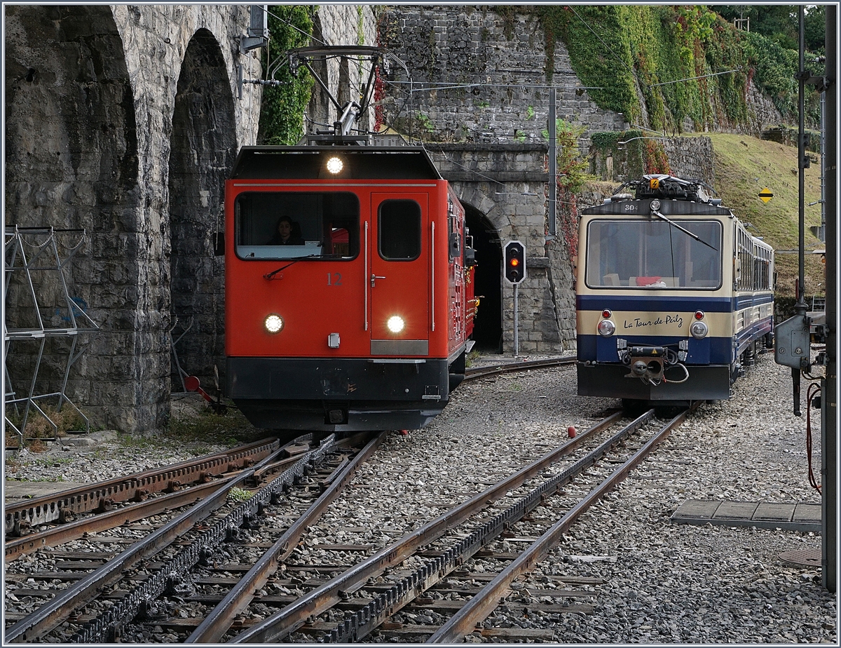 Der Rochers de Naye Hem 2/2 12 erreicht mit seinem Belle Epoque Zug die Talstation Montreux.
16. Sept. 2017