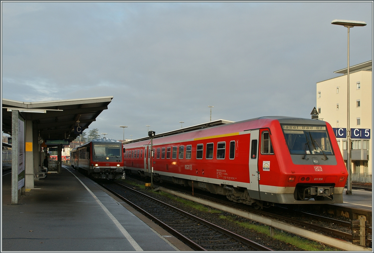 Der VT 611 536 in Friederichshafen Stadtbahnhof.
30. Nov. 2013 