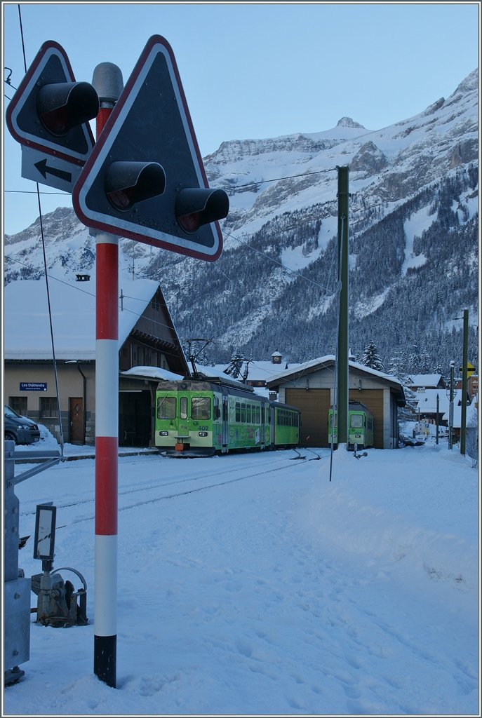 Ein Blick beim Bahnüberganng auf den Bahnhof von Les Diablerets.
25. Jan. 2014