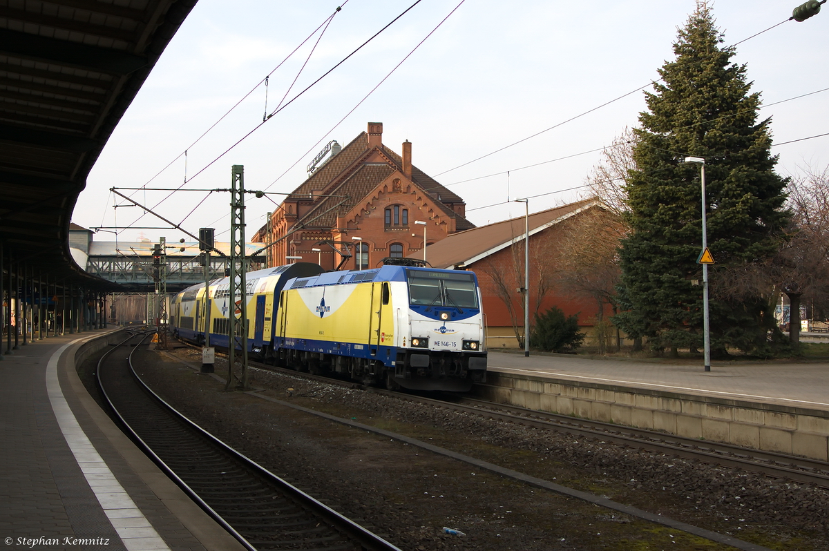 ME 146-15  Elze (b. Hannover)  146 515-2 metronom Eisenbahngesellschaft mbH mit der RB31 (ME 81629) von Hamburg Hbf nach Lüneburg in Hamburg-Harburg. 17.03.2015 