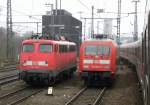 BR 110 Alt neben Neu in Stuttgart