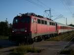 BR 115 115 336 am 05.August mit dem EC 378 Wien-Binz in Teschenhagen.