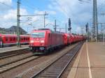 BR 185 185 230-0 mit neuen DB Schenker Wagen in Fulda
