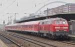 218 425 am 12.12.09 mit einem der letzten RE Z�ge ...