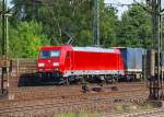 Auch die Dnemark Fraktion der DB war vertren mit den besten Loks. 185 405-5 fuhr mit einem GZ durch Hamburg-Harburg am 24.6.