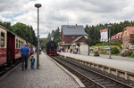 99 7245-6 der Harzer Schmalspurbahnen wurde am 16.08.16 im Bahnhof von Drei Annen Hohne beim Umsetzen an ihren Zug nach Eisfelder Talmühle beobachtet.