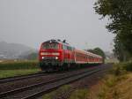 Die 218 485 am 04.09.2009 mit dem Prager nach Nrnberg unterwegs bei Sulzbach Rosenberg.