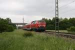 Auch am 03.06.11 war 218 405-9 wieder mit ihrem RE nach Mhldorf unterwegs. Hier wurde er bei Heimstetten angetroffen.