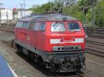 218 261 der Bahnbau Gruppe abgestellt in Fulda am 17.05.12