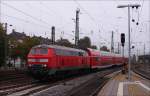 218 412 mit RE nach Wissembourg (Weinstraen-Express) am 30.09.12 bei der Bereitstellung im Koblenzer Hbf