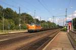 221 135-7 BEG - Bocholter Eisenbahngesellschaft mbH mit einem Res Ganzzug in Niederndodeleben und fuhr in Richtung Braunschweig weiter. 12.08.2014