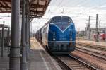 221 136-5 EGP - Eisenbahngesellschaft Potsdam mbH mit einem Kesselzug in Stendal und fuhr weiter in Richtung Magdeburg. 31.05.2015