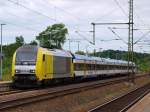 ER 20-015 zog die NOB von Husum kommend in den Bahnhof von Schleswig hinein. Schleswig 26.6.