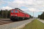 232 330 wird von 232 571 am 03.Oktober 2012 bei Hrbach in Richtung Mnchen, gezogen.