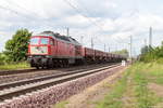 br-232-ex-dr-132/659076/232-908-4-db-cargo-mit-einem 232 908-4 DB Cargo mit einem Schotterzug in Demker und fuhr weiter in Richtung Magdeburg. 31.05.2019