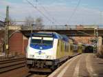 br-246-traxx-p160-de/123657/246-010-3-machte-eine-kurze-pause 246 010-3 machte eine kurze Pause mit dem Metronom nach Cuxhaven im Bahnhof Hamburg-Harburg.