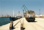 Im Sommer 2006 hufig zu Gast in Rostock-Seehafen:Die OHE mit ihren  Tigern .Abgefahren wurden wurden Holz und Baustoffzge.