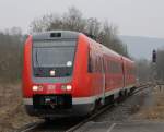 612 027 als RE nach Wrzburg am 17.02.11 in Bad Kissingen
