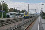 Erzingen (Baden) mit dem 612 111 als IRE und dem Thurbo GTW RABe 526 740-6 als RB.

6. Sept. 2022
