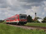 BR 0628/117960/der-628-559-am-09082010-als Der 628 559 am 09.08.2010 als RB nach Burghausen unterwegs bei Heiligenstatt. 
