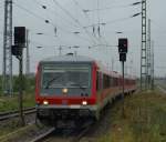 628 133 fuhr gemeinsam mit einem weiteren 628 als RB 66 von Szczecin Glowny in den Bahnhof von Angermnde ein. Angermnde 22.7.11.