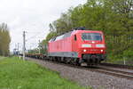 BR 6120/747570/120-119-3-bahnlogistik24-gmbh-mit-einem 120 119-3 Bahnlogistik24 GmbH mit einem Containerzug in Nennhausen und fuhr weiter in Richtung Wustermark. 15.05.2021