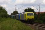 145 CL 031 + 185 516-2 + 145 096-4 + 145 097-2 + 145 098-0 als Lokzug in Hannover Limmer am 30.07.2010