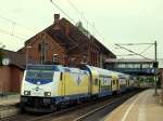 146 534-3 fuhr mit dem ME'R nach Tostedt aus dem Bahnhof Hamburg-Harburg heraus.