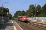 BR 6151/365293/151-165-8-db-schenker-rail-deutschland 151 165-8 DB Schenker Rail Deutschland AG mit der Wagenlok RBH 111 (143 911-6) in Bienenbüttel und fuhr weiter in Richtung Uelzen. 05.09.2014