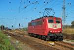 Am 05.10.2009 bespannte die Orientrote 151 134 den KLV-Zug TEC 42153 Rostock Seehafen-Verona.