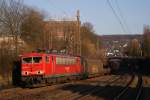 155 115-9 mit einem gemischten Gterzug in Wuppertal-Sonnborn am 28.01.2011